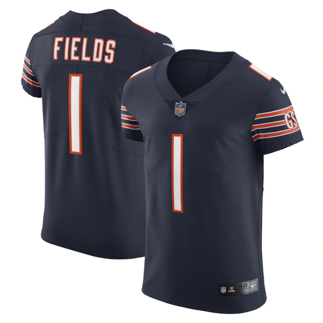 mens nike justin fields navy chicago bears vapor elite jersey